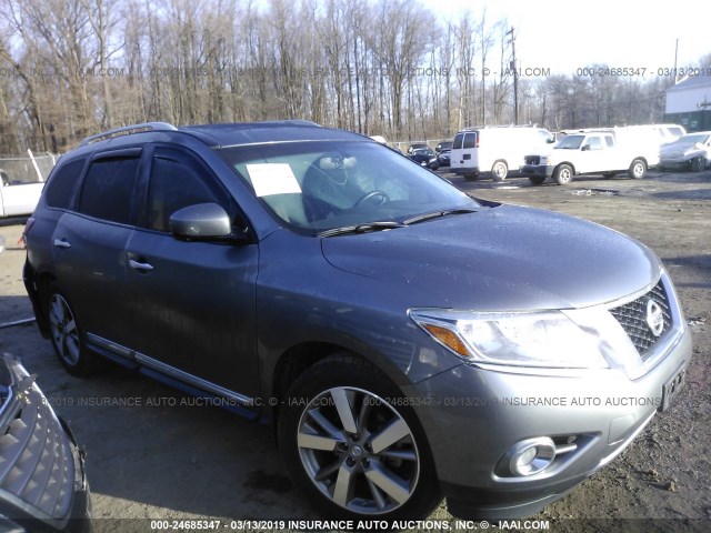 5N1AR2MM0FC719545 - 2015 NISSAN PATHFINDER S/SV/SL/PLATINUM GRAY photo 1