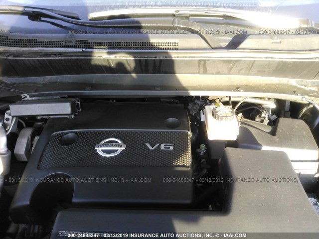 5N1AR2MM0FC719545 - 2015 NISSAN PATHFINDER S/SV/SL/PLATINUM GRAY photo 10