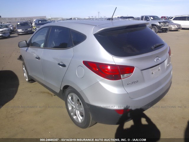 KM8JT3AB8BU272283 - 2011 HYUNDAI TUCSON GL/GLS SILVER photo 3