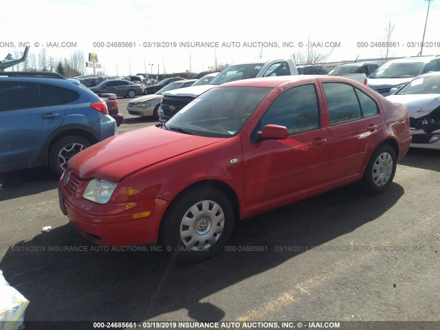 3VWSP69M52M152432 - 2002 VOLKSWAGEN JETTA GLS TDI RED photo 2