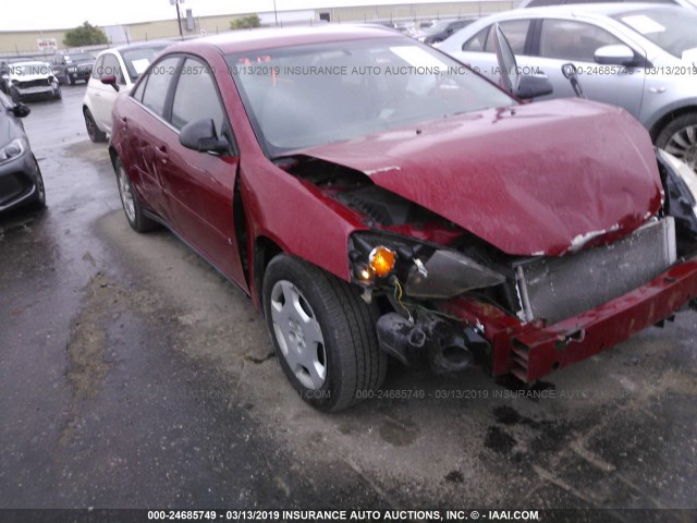 1G2ZF58B974185388 - 2007 PONTIAC G6 VALUE LEADER/BASE RED photo 1