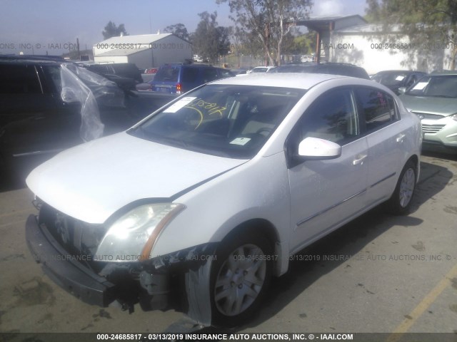 3N1AB6AP2CL672164 - 2012 NISSAN SENTRA 2.0/2.0S/SR/2.0SL WHITE photo 2