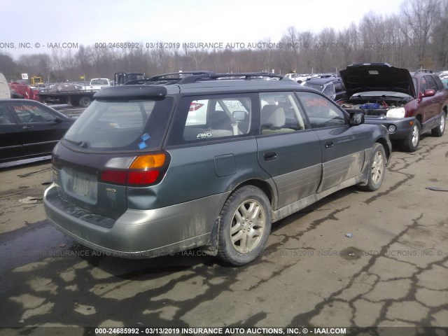 4S3BH665417662275 - 2001 SUBARU LEGACY OUTBACK GREEN photo 4