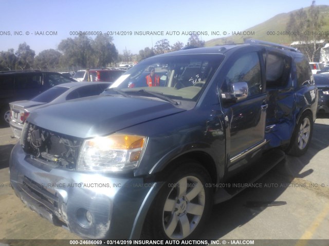 5N1AA0ND4BN603273 - 2011 NISSAN ARMADA SV/SL/PLATINUM BLUE photo 2