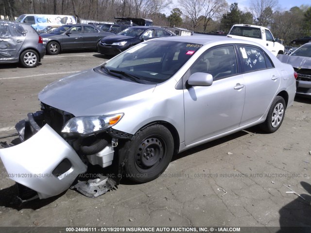 JTDBU4EE1B9138394 - 2011 TOYOTA COROLLA S/LE SILVER photo 2