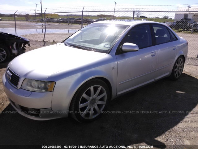 WAULC68E74A177780 - 2004 AUDI A4 1.8T QUATTRO SILVER photo 2