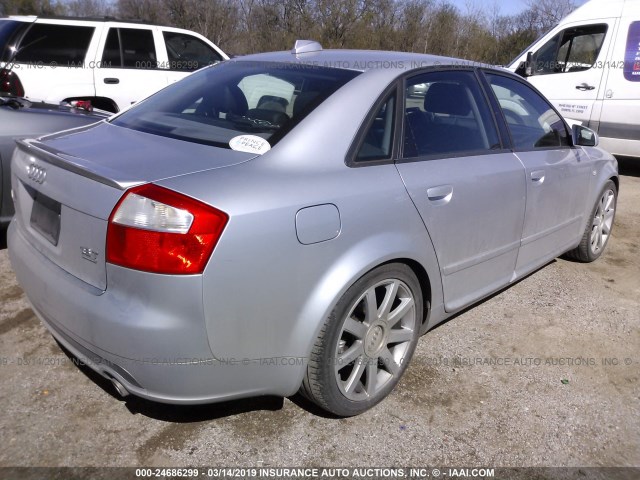 WAULC68E74A177780 - 2004 AUDI A4 1.8T QUATTRO SILVER photo 4