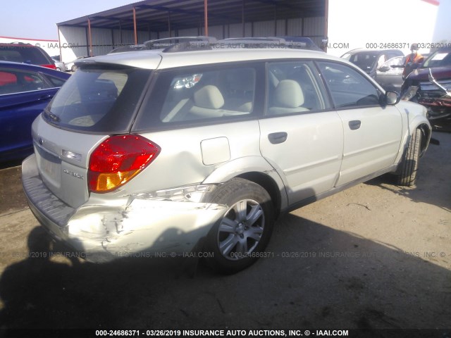 4S4BP61C457307987 - 2005 SUBARU LEGACY OUTBACK 2.5I GREEN photo 4