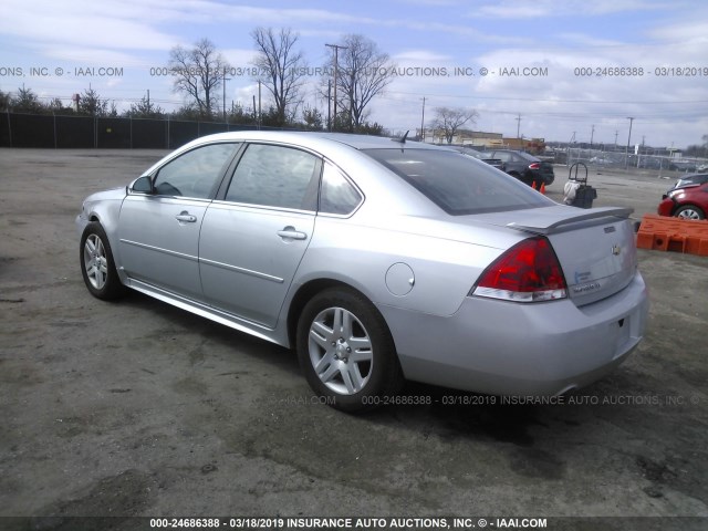 2G1WB5E31C1147028 - 2012 CHEVROLET IMPALA LT SILVER photo 3