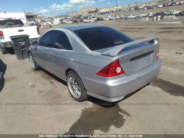 1HGEM22195L069806 - 2005 HONDA CIVIC DX VP SILVER photo 3