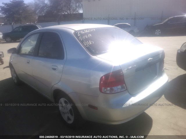 KL1TD52625B332296 - 2005 CHEVROLET AVEO LS SILVER photo 3