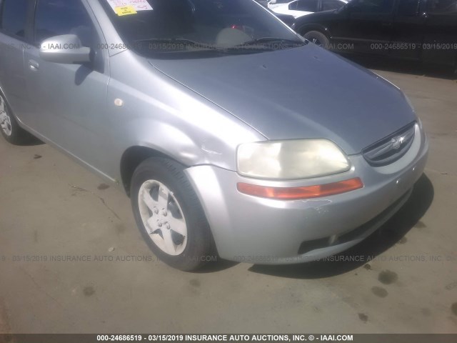 KL1TD52625B332296 - 2005 CHEVROLET AVEO LS SILVER photo 6