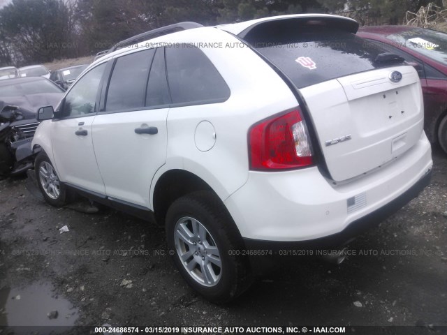 2FMDK3GCXCBA48813 - 2012 FORD EDGE SE WHITE photo 3