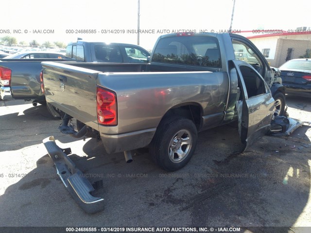 1D7HA16K07J643604 - 2007 DODGE RAM 1500 ST GRAY photo 4