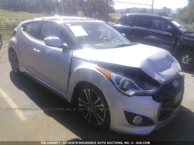 KMHTC6AE8GU255947 - 2016 HYUNDAI VELOSTER TURBO SILVER photo 1