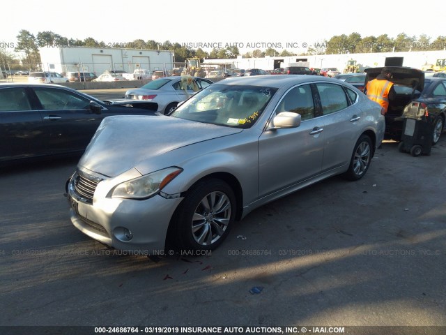 JN1BY1AR8CM392178 - 2012 INFINITI M37 X SILVER photo 2