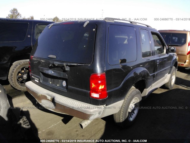 1FMYU60E41UA38696 - 2001 FORD EXPLORER SPORT BLACK photo 4