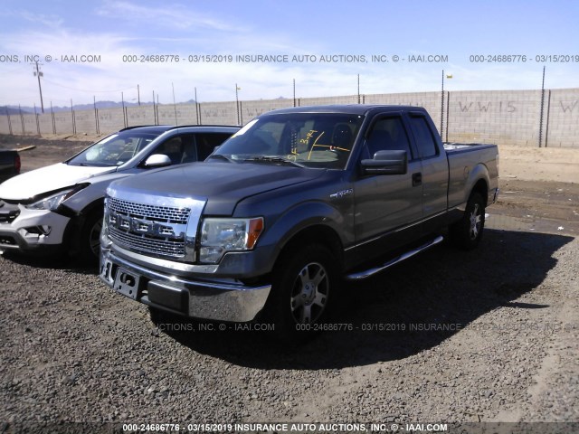 1FTEX1C8XAFA98686 - 2010 FORD F150 SUPER CAB GRAY photo 2