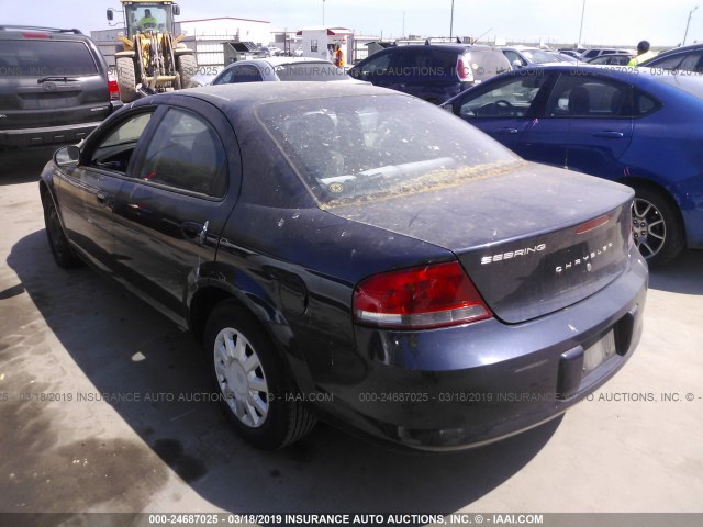 1C3EL46T83N505527 - 2003 CHRYSLER SEBRING LX BLUE photo 3