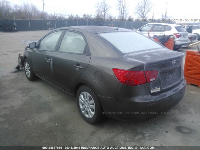 KNAFU4A22A5855175 - 2010 KIA FORTE EX BROWN photo 3