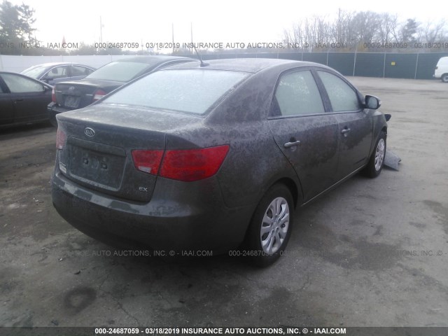 KNAFU4A22A5855175 - 2010 KIA FORTE EX BROWN photo 4