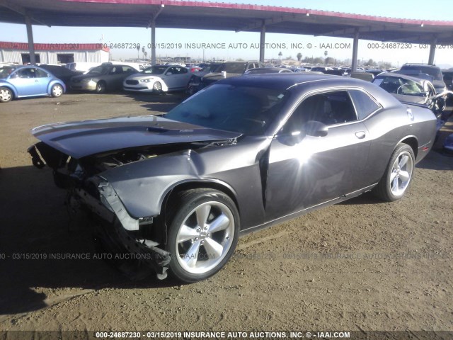 2C3CDYAG7EH111499 - 2014 DODGE CHALLENGER SXT GRAY photo 2