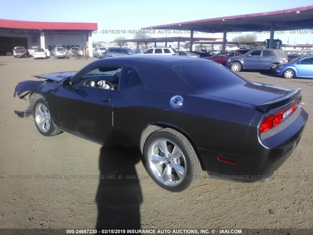 2C3CDYAG7EH111499 - 2014 DODGE CHALLENGER SXT GRAY photo 3