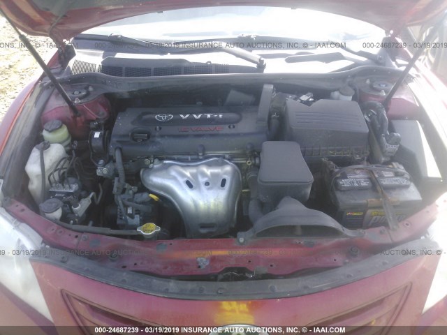 4T1BE46K38U198096 - 2008 TOYOTA CAMRY CE/LE/XLE/SE RED photo 10