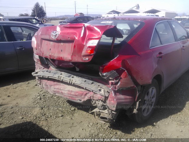 4T1BE46K38U198096 - 2008 TOYOTA CAMRY CE/LE/XLE/SE RED photo 6