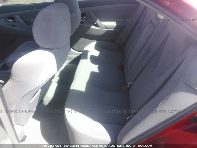 4T1BE46K38U198096 - 2008 TOYOTA CAMRY CE/LE/XLE/SE RED photo 8