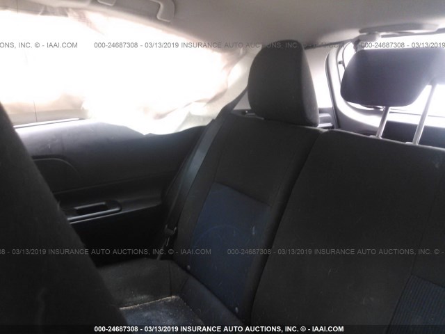 JTDKDTB39F1584004 - 2015 TOYOTA PRIUS C SILVER photo 8