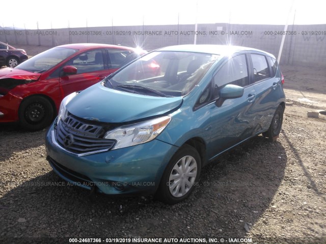 3N1CE2CP6GL373840 - 2016 NISSAN VERSA NOTE S/S PLUS/SV/SL/SR TEAL photo 2