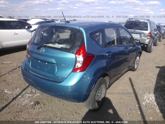 3N1CE2CP6GL373840 - 2016 NISSAN VERSA NOTE S/S PLUS/SV/SL/SR TEAL photo 4