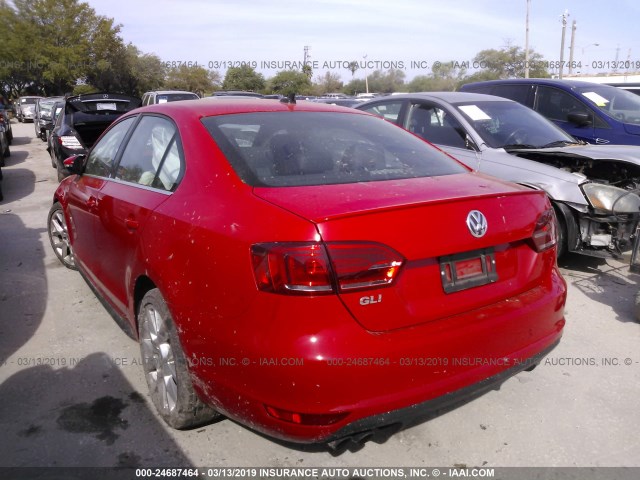 3VW4S7AJ1EM290374 - 2014 VOLKSWAGEN JETTA GLI RED photo 3