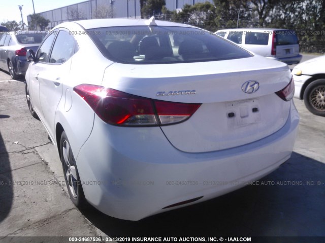 5NPDH4AE1DH263988 - 2013 HYUNDAI ELANTRA GLS/LIMITED WHITE photo 3