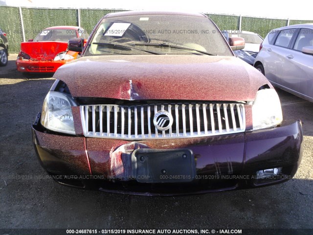 1MEFM40156G615866 - 2006 MERCURY MONTEGO LUXURY MAROON photo 6