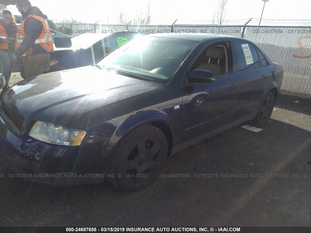 WAULC68E02A239873 - 2002 AUDI A4 1.8T QUATTRO BLUE photo 2