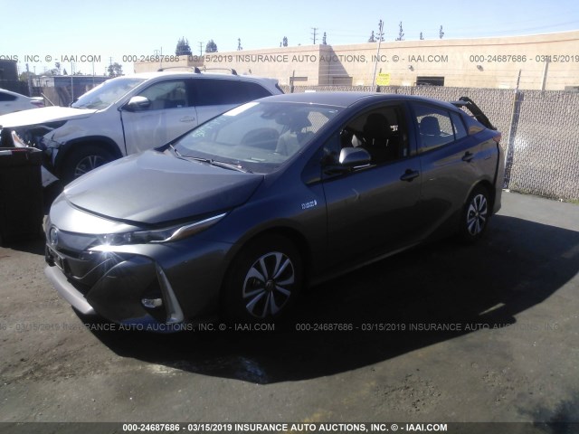 JTDKARFP4H3068116 - 2017 TOYOTA PRIUS PRIME  GRAY photo 2