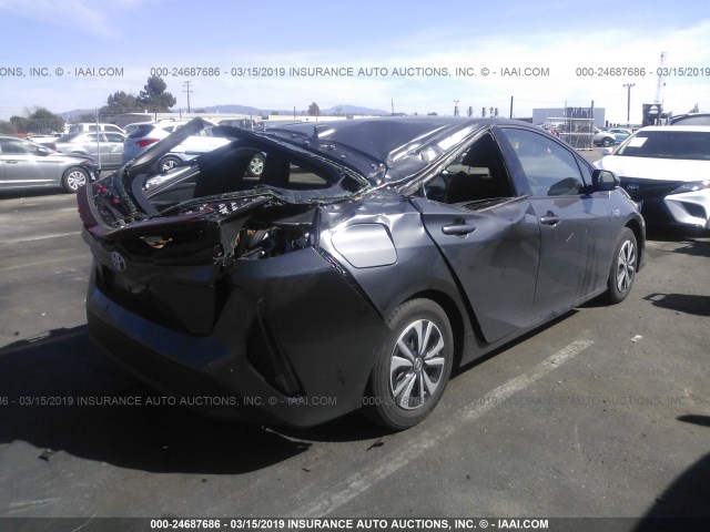 JTDKARFP4H3068116 - 2017 TOYOTA PRIUS PRIME  GRAY photo 4