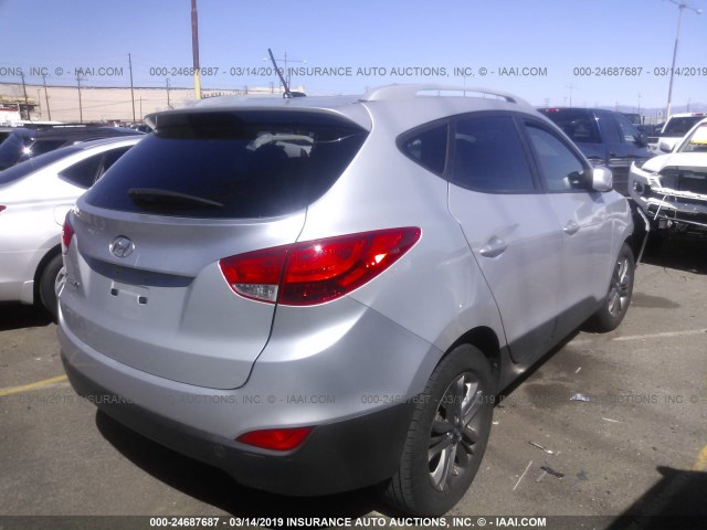 KM8JU3AG7EU793721 - 2014 HYUNDAI Tucson GLS/LIMITED/SE SILVER photo 4