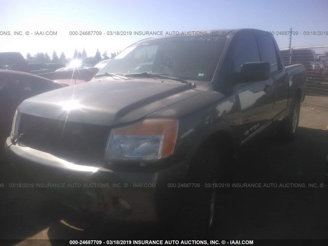 1N6AA07C38N303416 - 2008 NISSAN TITAN XE/SE/LE/PRO-4X GRAY photo 2