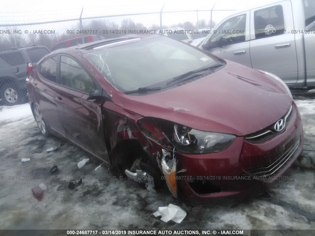 KMHDH4AE2CU477551 - 2012 HYUNDAI ELANTRA GLS/LIMITED RED photo 1