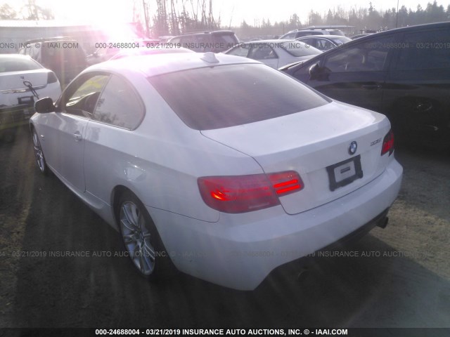 WBAKF9C52BE262415 - 2011 BMW 335 XI WHITE photo 3