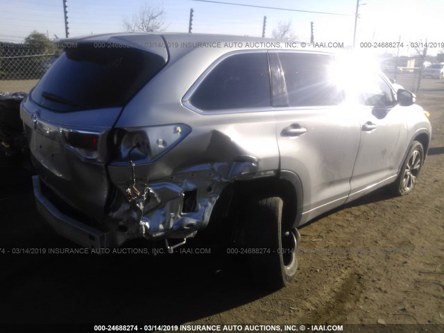 5TDZARFH1GS020397 - 2016 TOYOTA HIGHLANDER LE SILVER photo 4