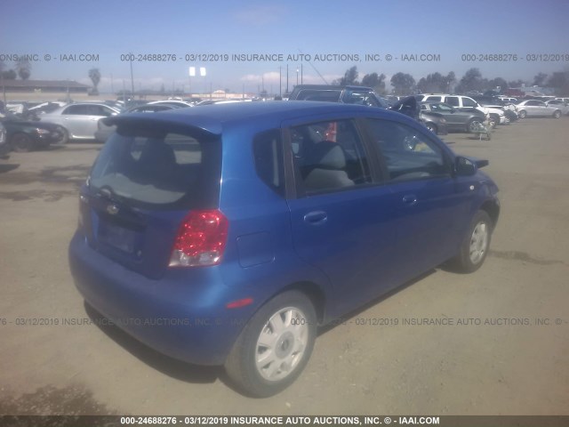 KL1TG62615B344338 - 2005 CHEVROLET AVEO LT BLUE photo 4