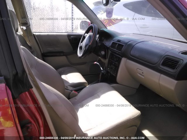 JF1SF65692H711018 - 2002 SUBARU FORESTER S წითელი ფოტო 5