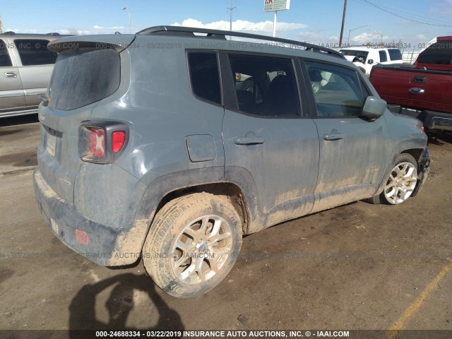 ZACCJABB6HPF42563 - 2017 JEEP RENEGADE LATITUDE Light Blue photo 4