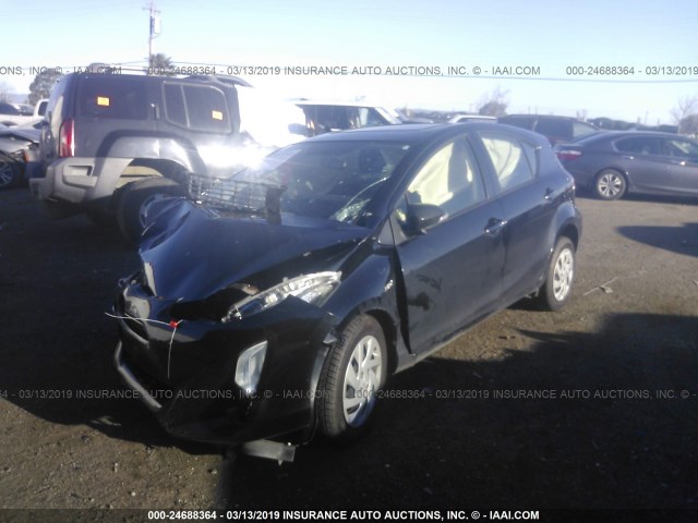 JTDKDTB3XF1582651 - 2015 TOYOTA PRIUS C BLACK photo 2