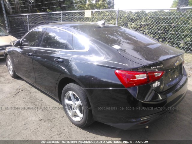 1G1ZB5ST3HF148344 - 2017 CHEVROLET MALIBU LS BLACK photo 3