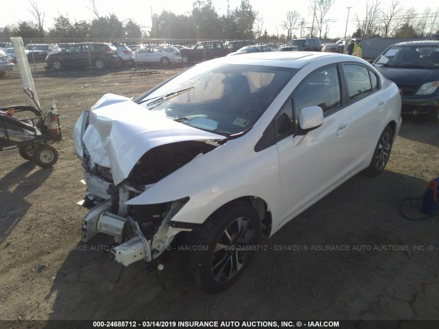 19XFB2F99DE201530 - 2013 HONDA CIVIC EXL WHITE photo 2